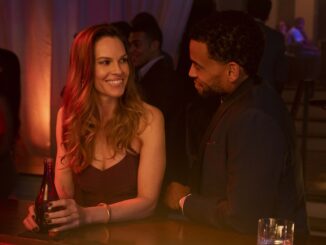 Hilary Swank, Michael Ealy on the set of FATALE